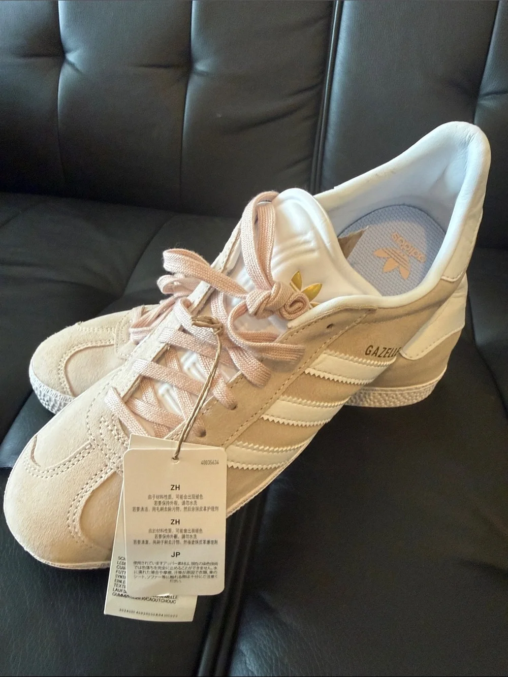 adidas Gazelle J Women's Sneakers in Blush Pink and White